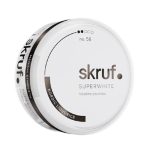 Skruf Superwhite no. 56 Nordic Liquorice Medium Strength